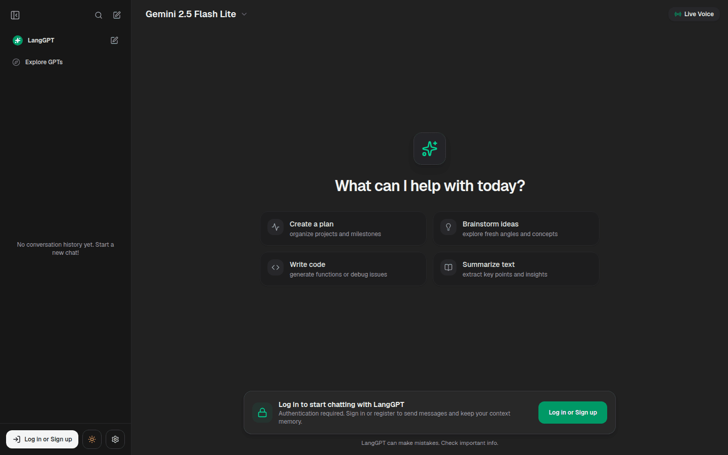 LangGPT — Autonomous Context Memory AI Chat